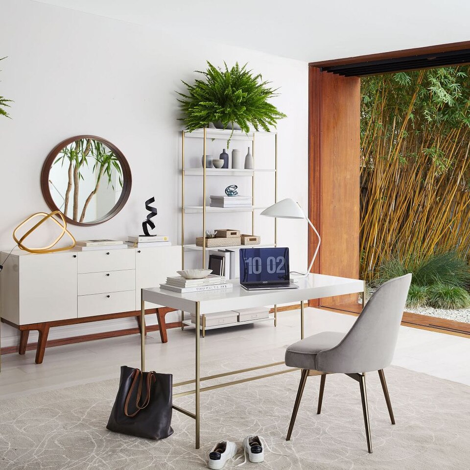 Zane Wide Bookshelf White West Elm UK
